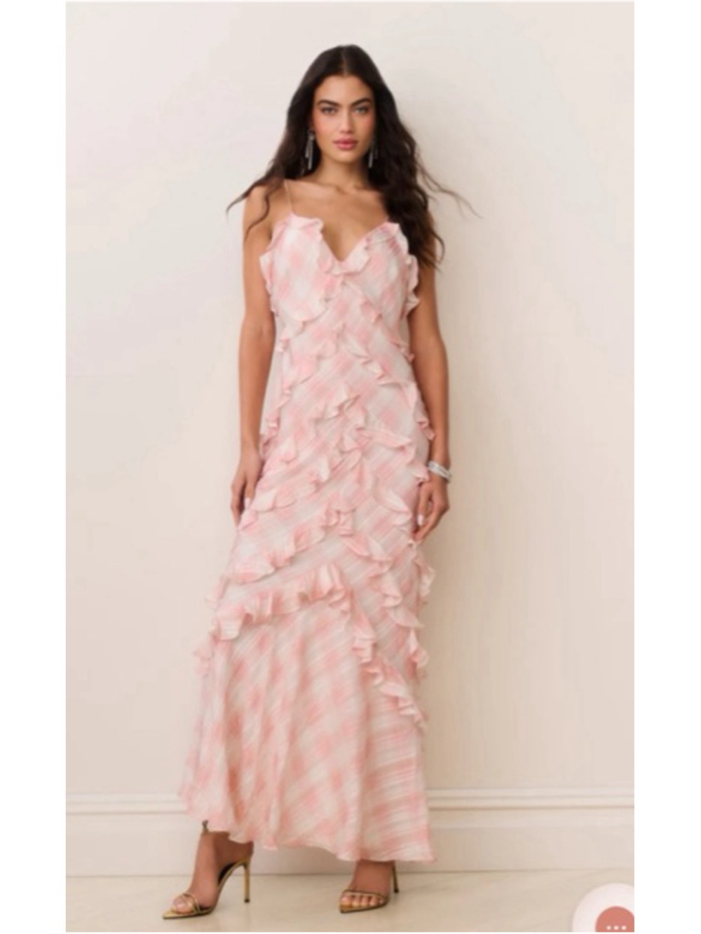NWT LoveShackFancy | Ellietta Plaid Ruffled V-neck Maxi Dress | Size 4